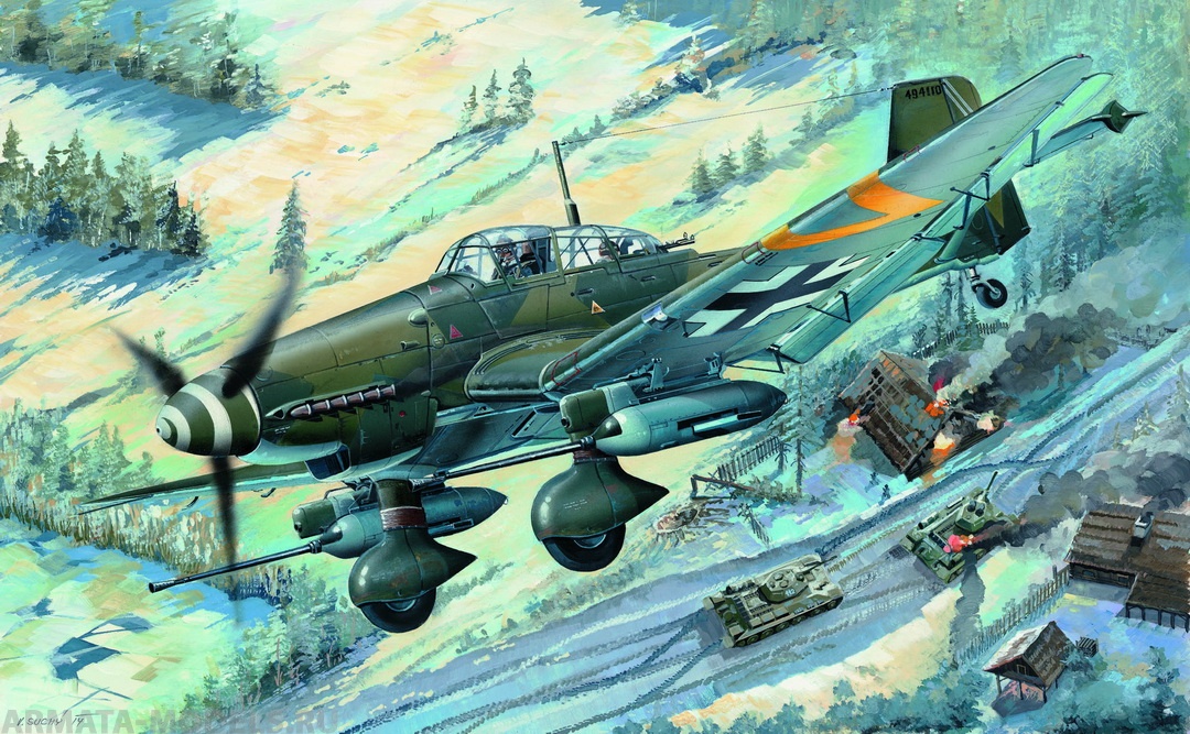 03218 Самолет  Junkers Ju-87G-2 Stuka Trumpeter