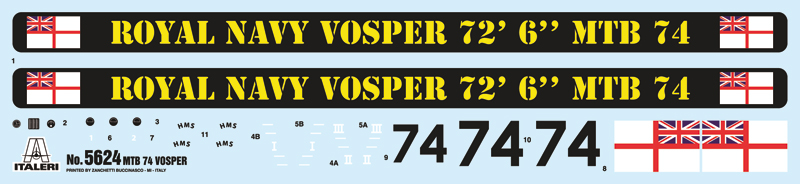 5624ИТ КАТЕР Vosper MTB 74 with crew Italeri