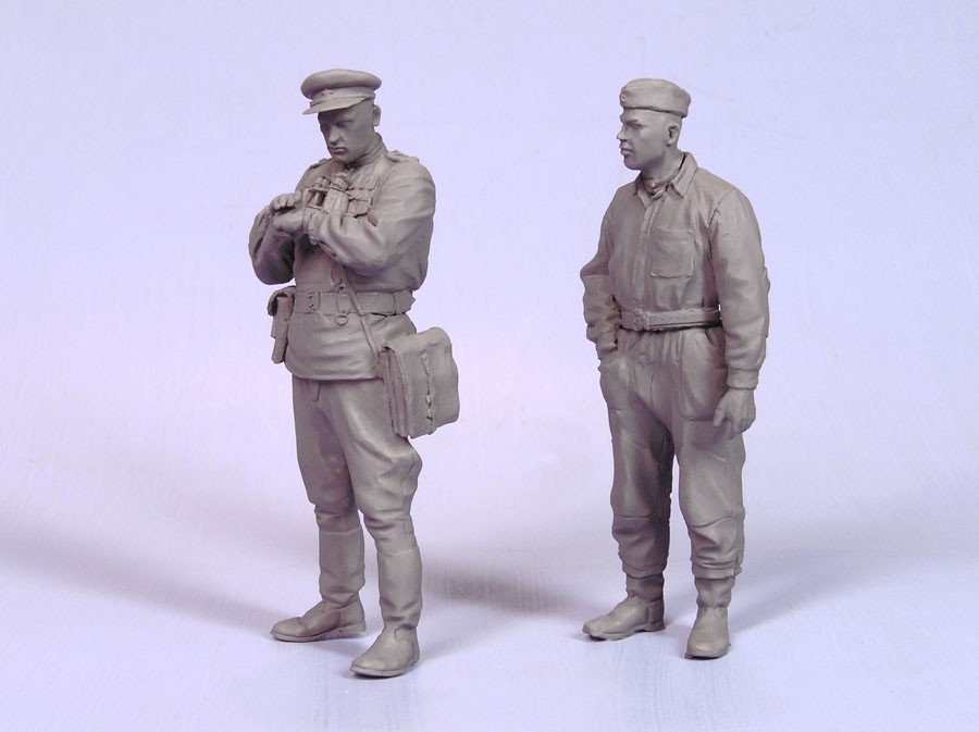 T-35110 Советские офицеры танкист и пехотинец Лето (2) Tank