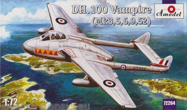 АМ72264 DH.100 Vampire Mk. 3, 5, 6, 9, 52 Amodel