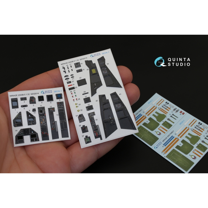 QD32014 1/32 3D Декаль интерьера кабины Mirage 2000B-5 (2000-5BGM Mk2) (для модели Kitty Hawk) Quinta Studio