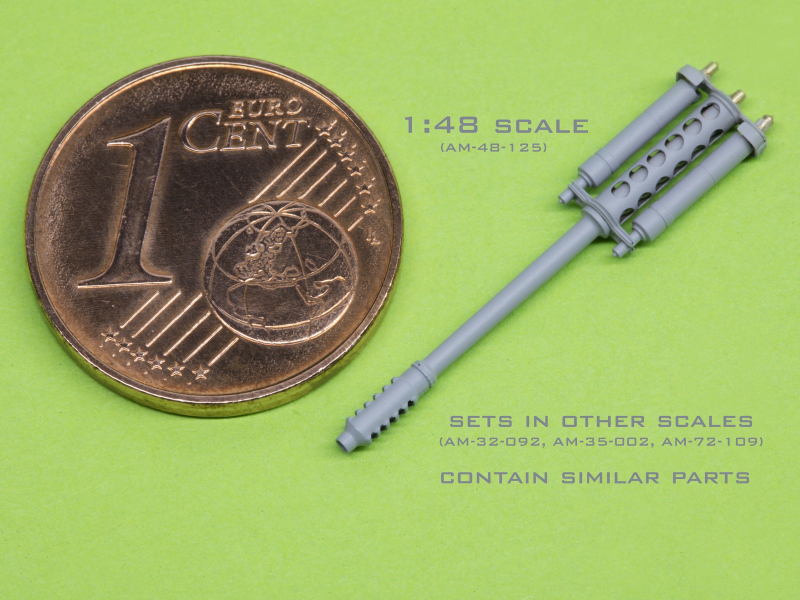 AM-32-092 AH-64 Apache - ствол M230 Chain Gun (30 мм), трубки Пито и хвостовая антенна (смола, полиэтилен и точеные детали)