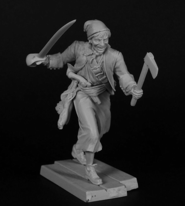 CHM-54035(M). Пират №2, первая половина 18 века. 54 мм. Материал - белый металл. Chronos Miniatures