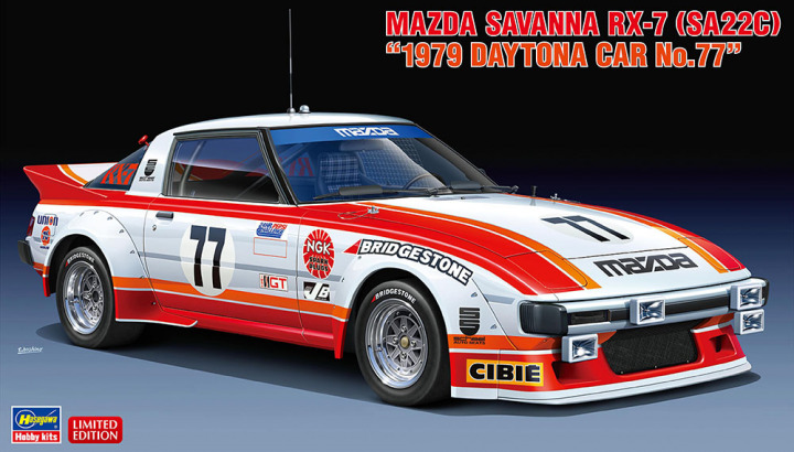 20587-Автомобиль MAZDA SAVANNA RX-7 (SA22C) 1979 DAYTONA CAR No.77 (Limited Edition) Hasegawa