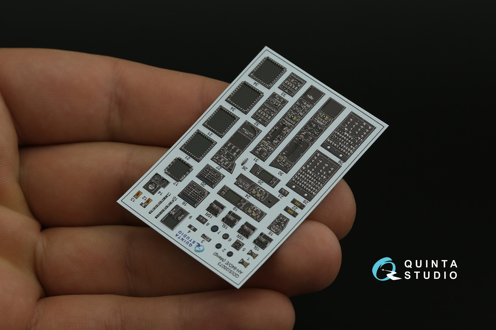 QDS-35073 3D Декаль интерьера кабины AH-64D/E (Meng) (Малая версия)