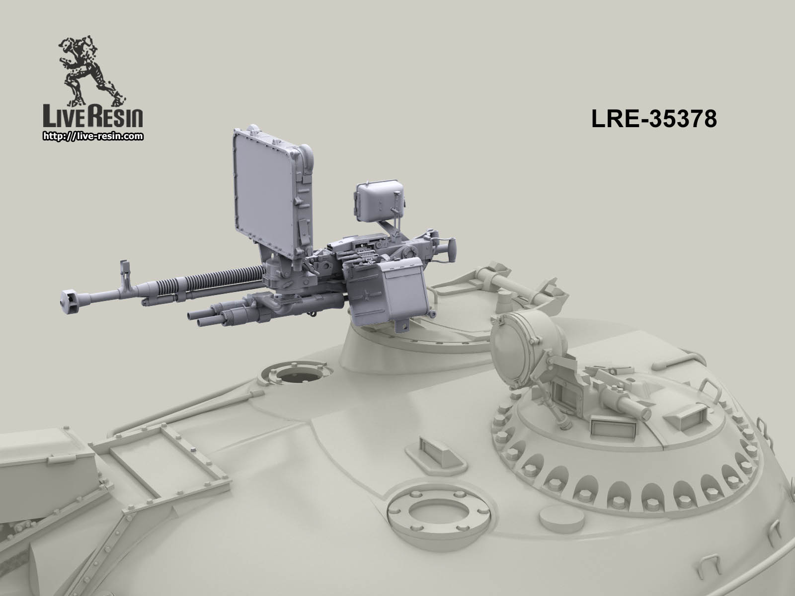 LRE35378 Танковый зенитный 12,7 мм пулемет ДШКМТ на раннем лафете с РЛС СБР-3 «Фара»
