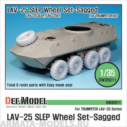 DW35011 Дополнение для моделей LAV-25 SLEP Wheel Set-Sagged