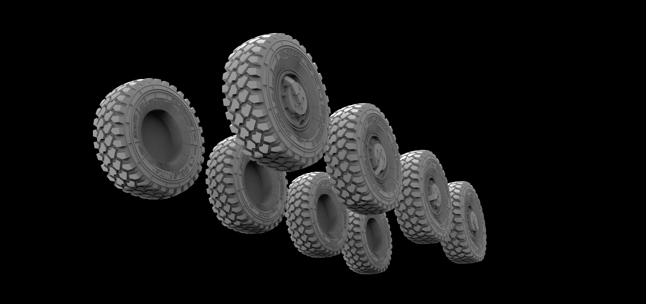 AM3574 Высокодетализированные колеса под нагрузкой + запасное колесо для Панцирь С-1, 1/35