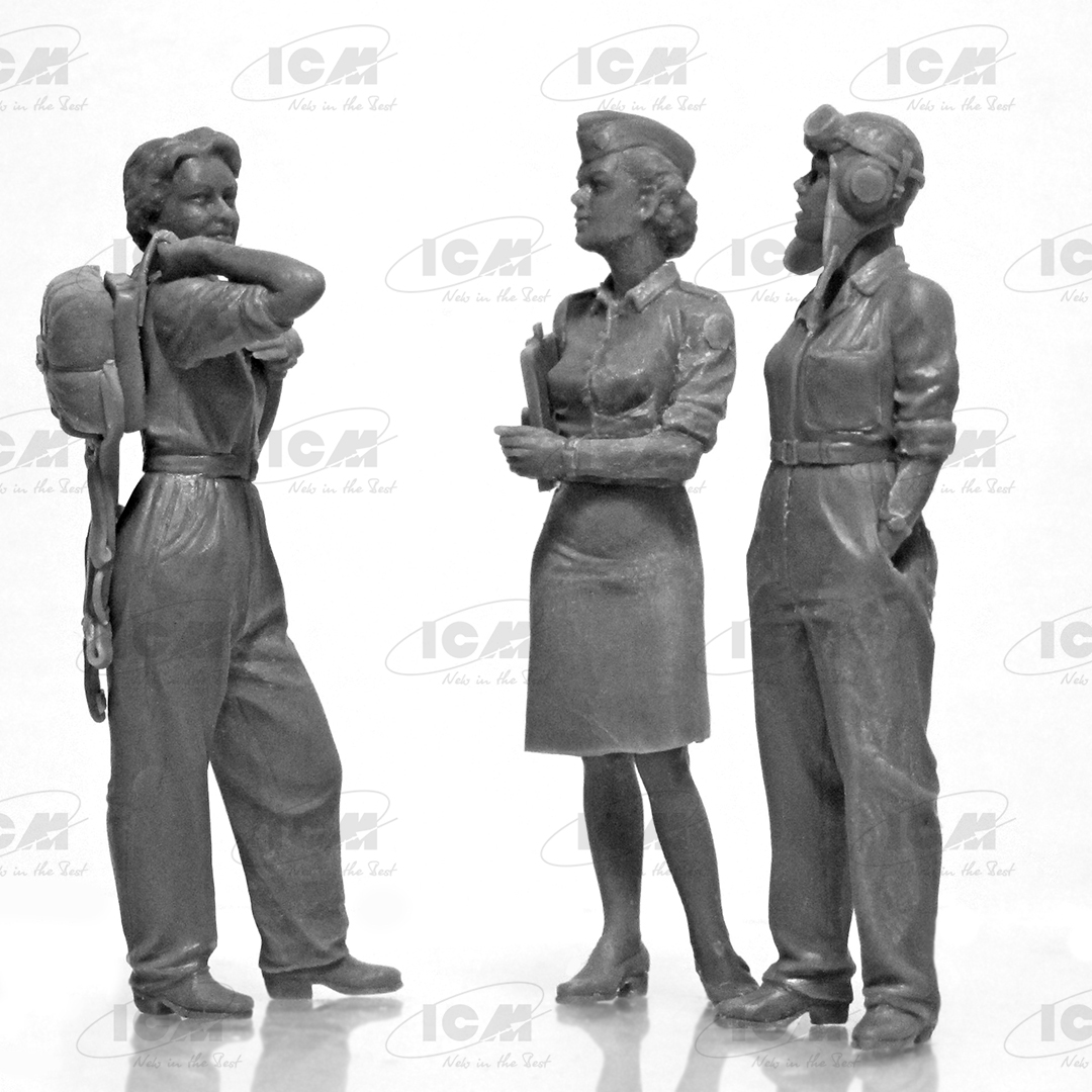 32108 Фигуры, Летчицы на службе ВВС США (1943-1945 г.) (3 фигуры) ICM