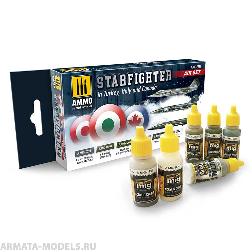 AMIG7231 Ammo Mig Набор акриловых красок  для STARFIGHTER SET STARFIGHTER in Turkey, Italy and Canada
