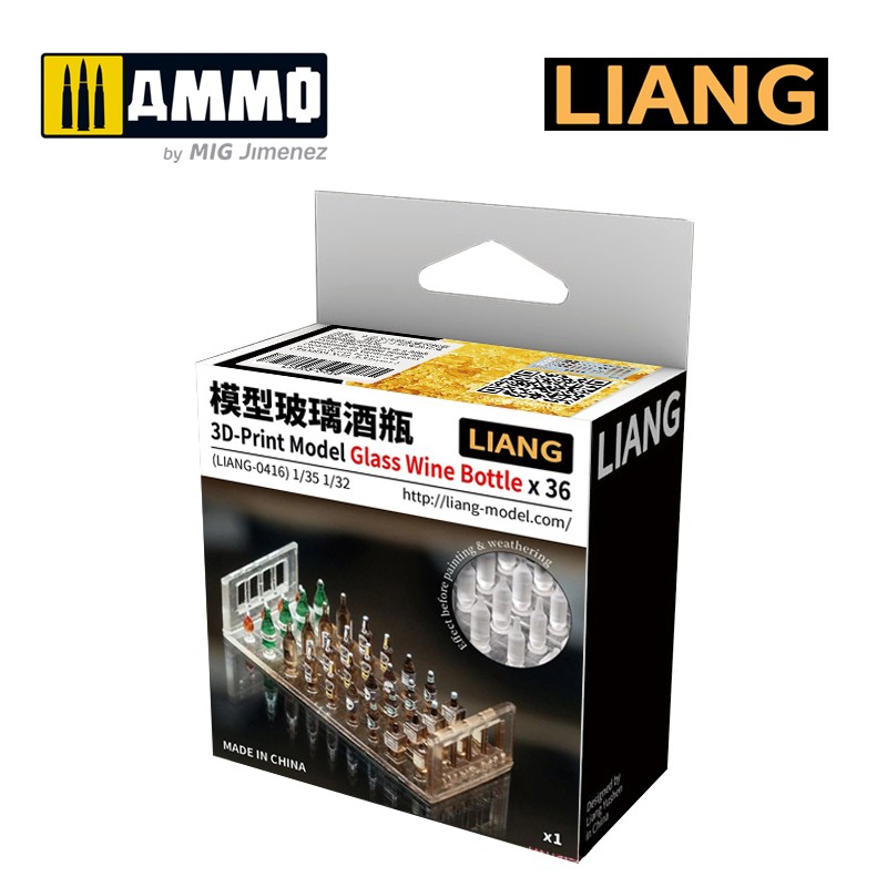 LIANG-0416 Набор декораций 3D-Print Model Glass Wine Bottle x 36