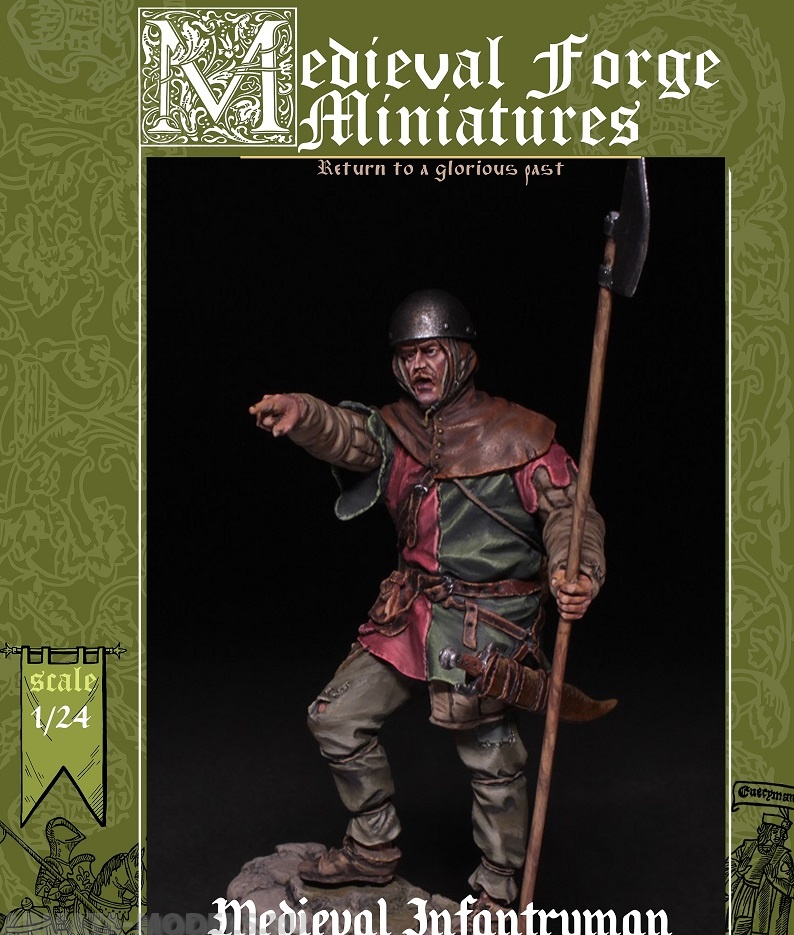 C-75-011 Фигура Европейский пехотинец  75мм Medieval Forge Miniatures