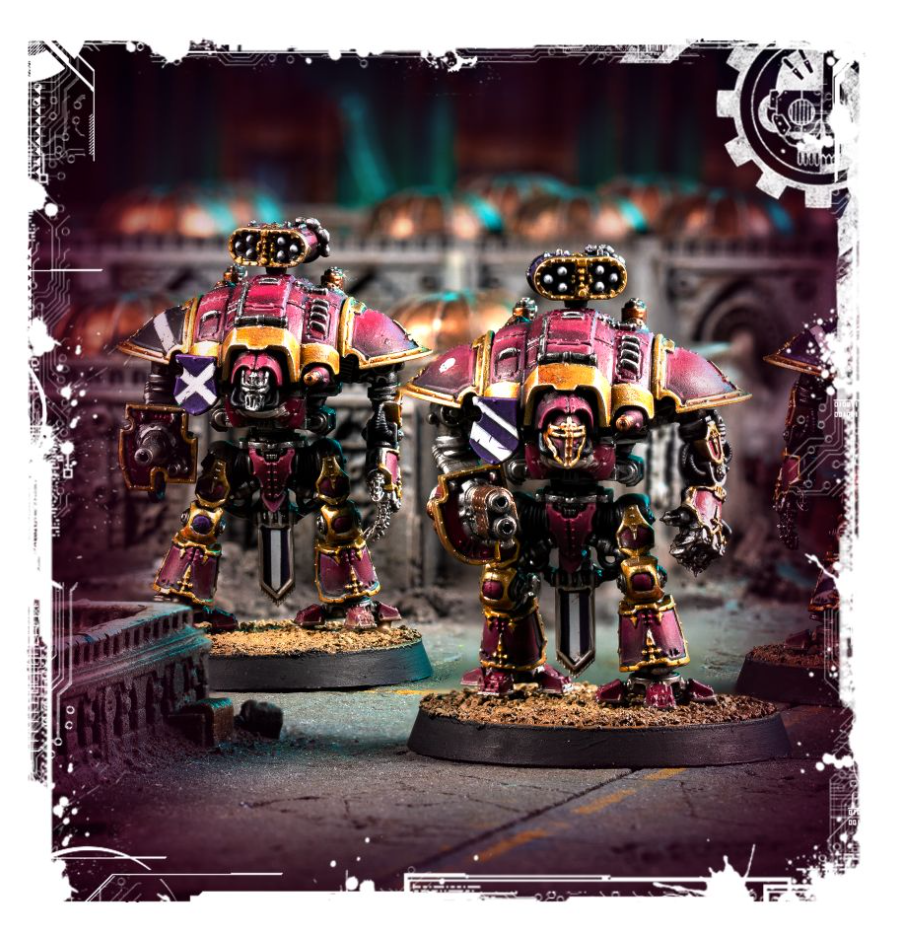 400-29GW Набор Адептус Титаникус: Рыцари Квесторис (Adeptus Titanicus: Questoris Knights with Thunderstrike Gauntlets and Rocket Pods)