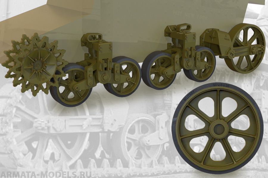 35012FURY Ходовая часть для  US light tank M3/M3A1/M5 suspension set
