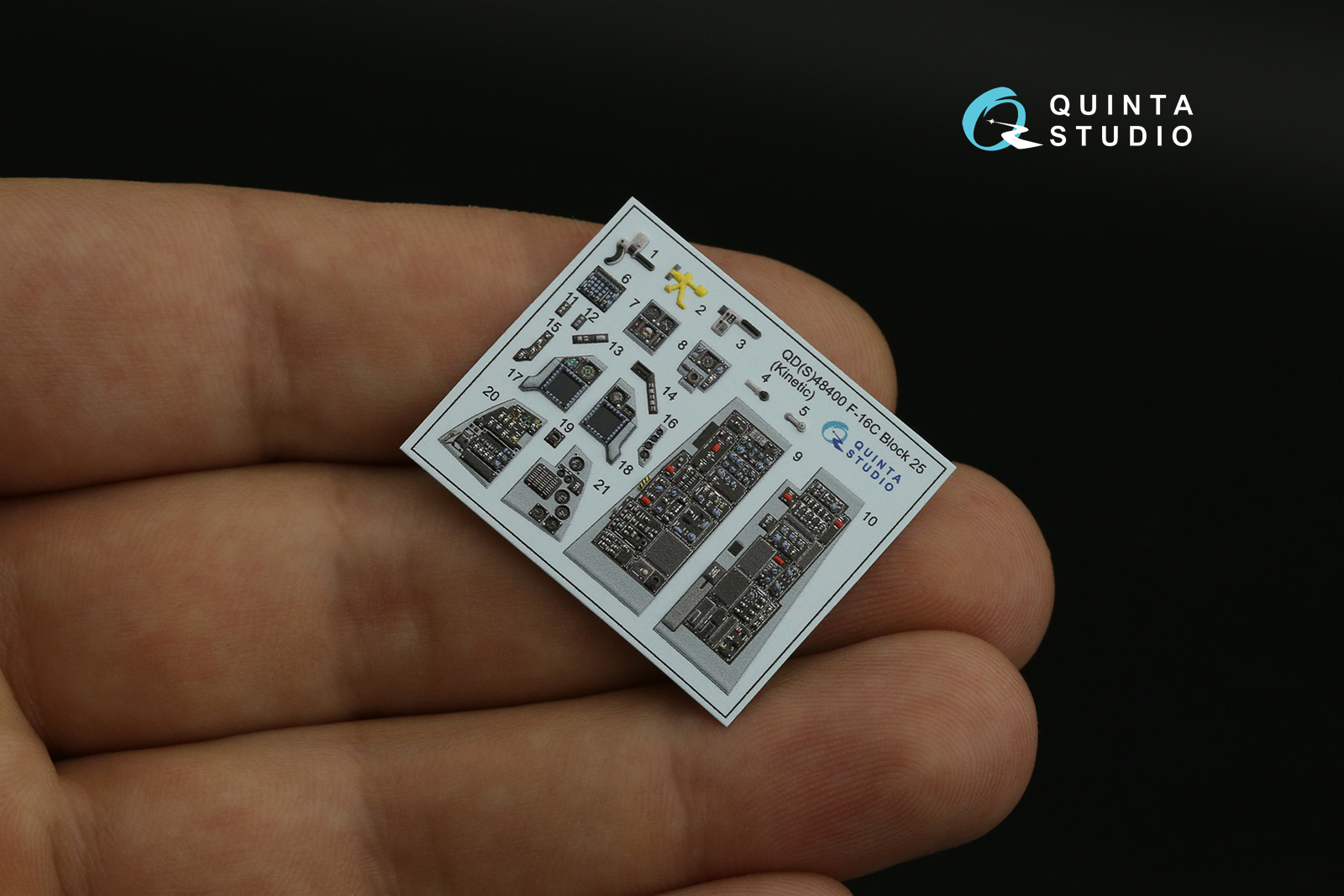 QD48400 3D Декаль интерьера кабины F-16C block 25 (Kinetic 2022г. разработки)