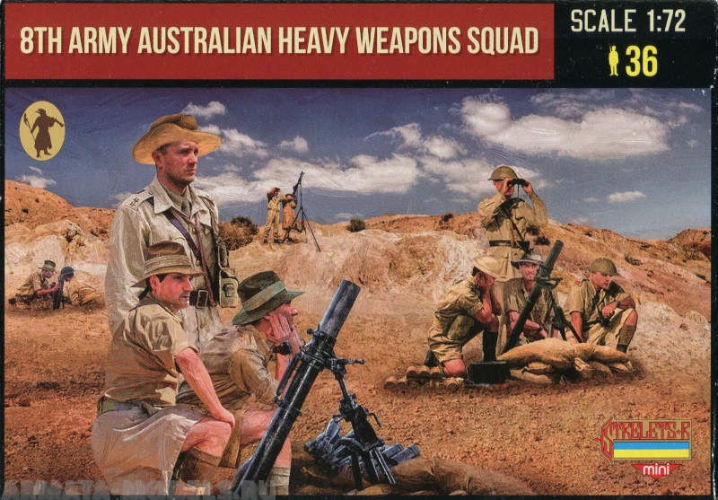 72M156ST Фигуры 8th Army Australian Heavy Weapons Squad Strelets