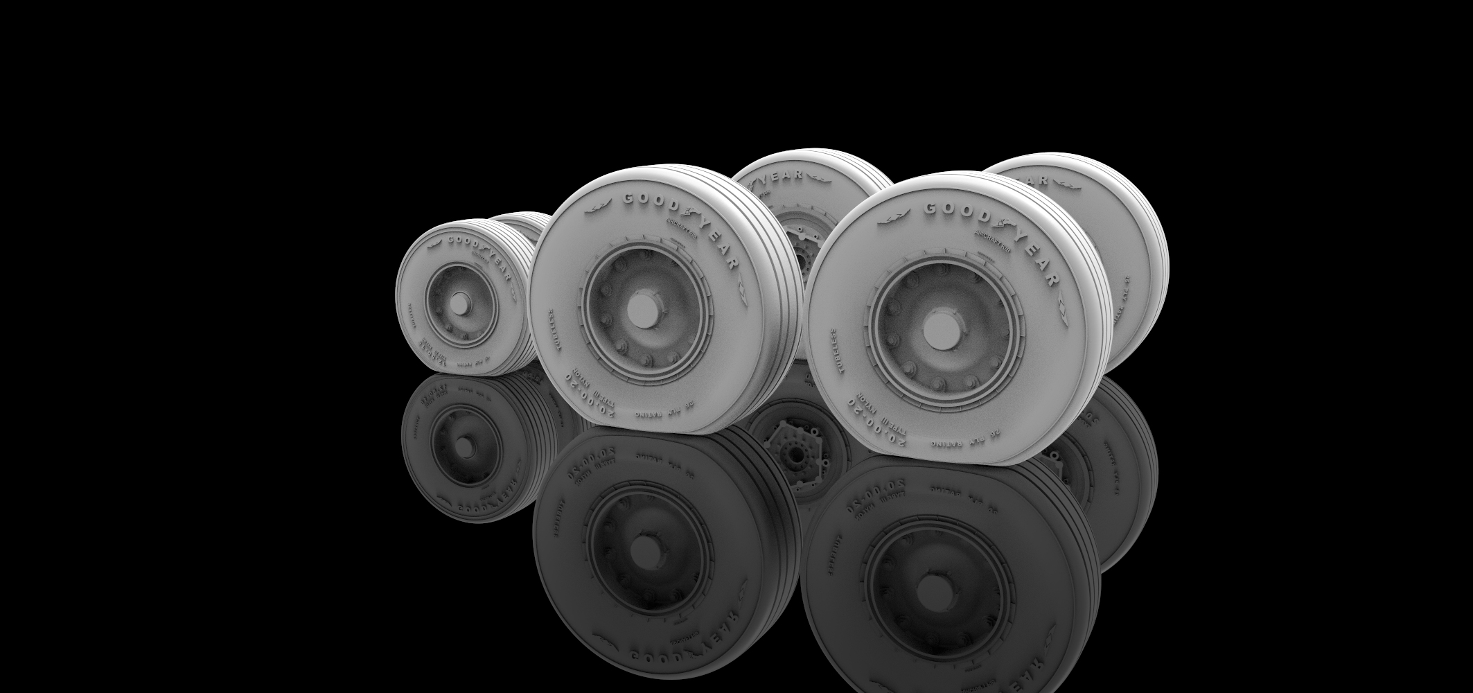 AM7291 Высокодетализированные колеса для C-130H под нагрузкой