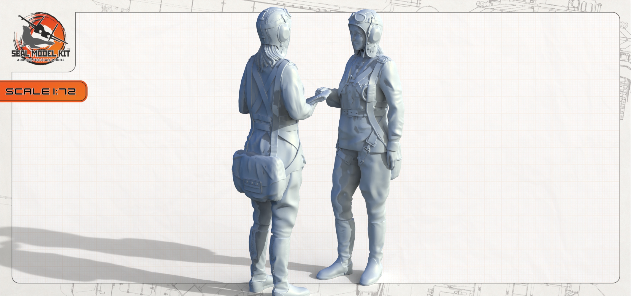 smk72049 Девушки-летчицы, ВОВ Seal Model Kit