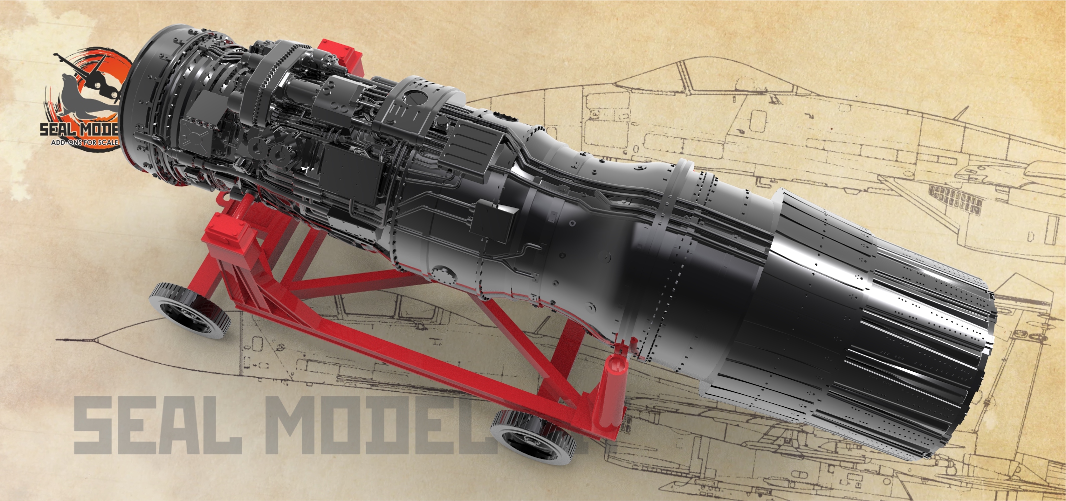 smk48024 Двигатель АЛ-31Ф на тележке