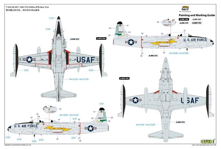 L4821 Немецкий самолёт T-33A Падающая звезда Great Wall