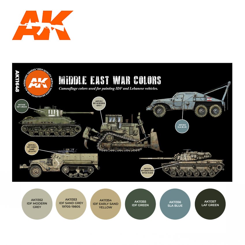 AK11648 Набор красок MIDDLE EAST WAR COLORS 3G