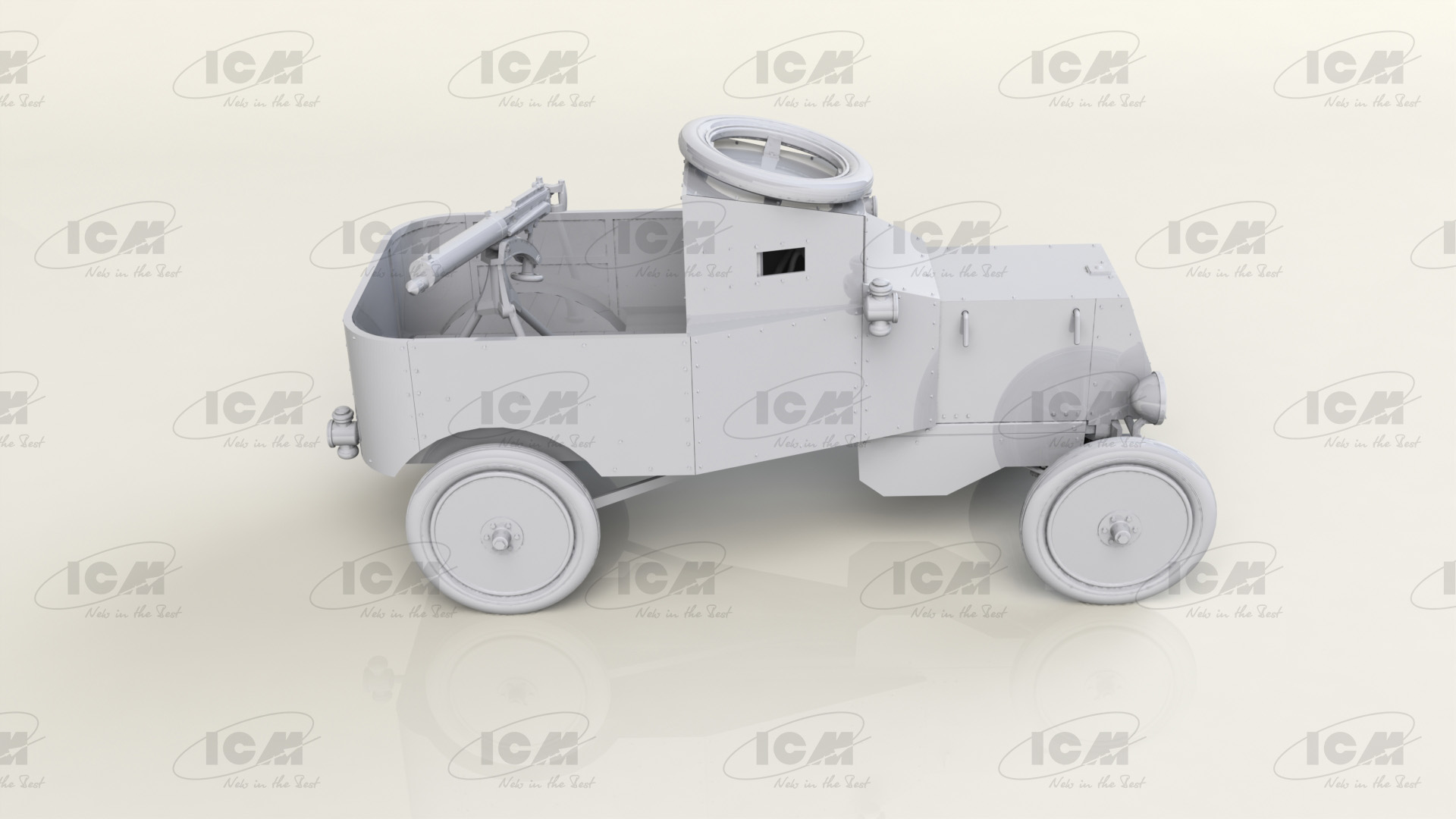 35670 Бронеавтомобиль Model T RNAS с британским танковым с экипажем I МВ ICM
