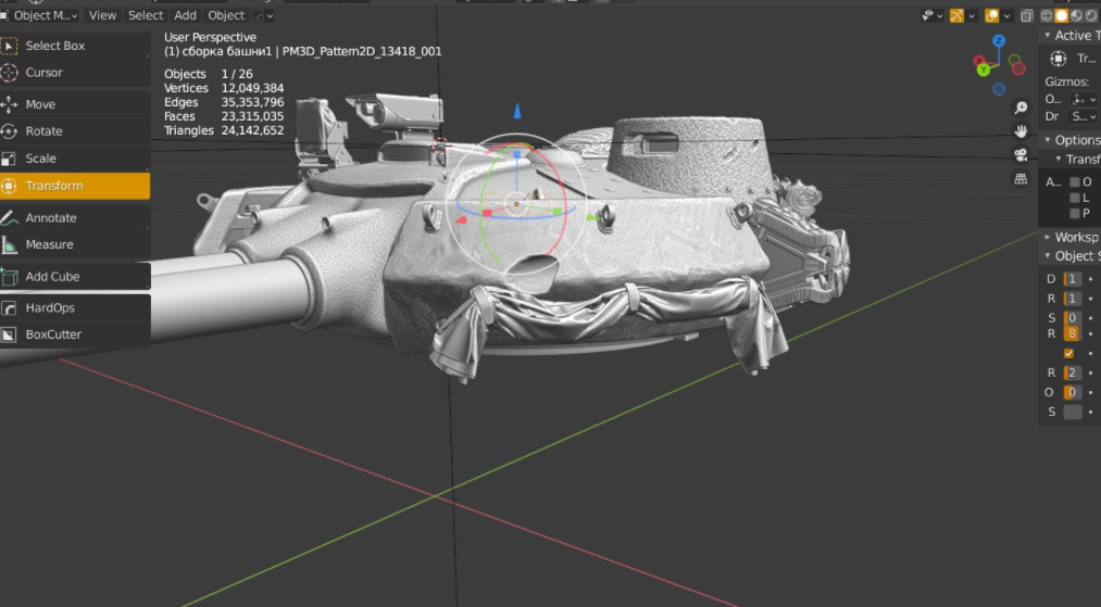 AM3722 Набор скаток на башню  танка Т-62 (Не для свободной продажи)