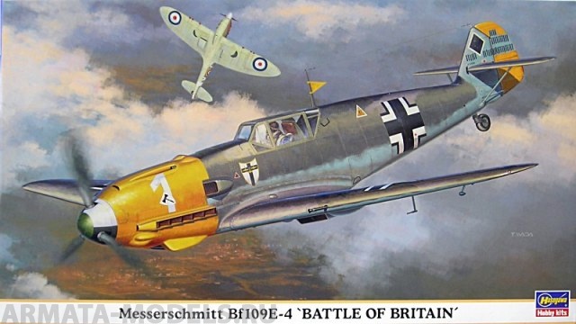 09823 Самолет Messerschmitt Bf109E-4 Battle of Britain Hasegawa