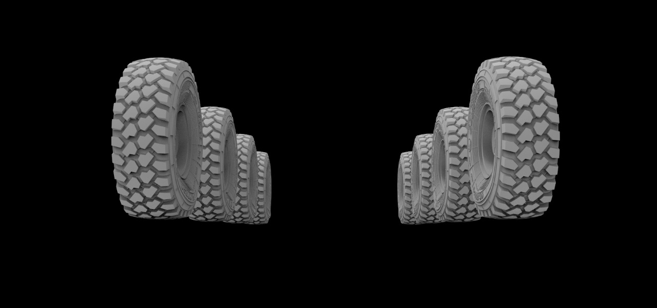 AM3569 Колеса для БТР Бумеранг под нагрузкой (8шт.)