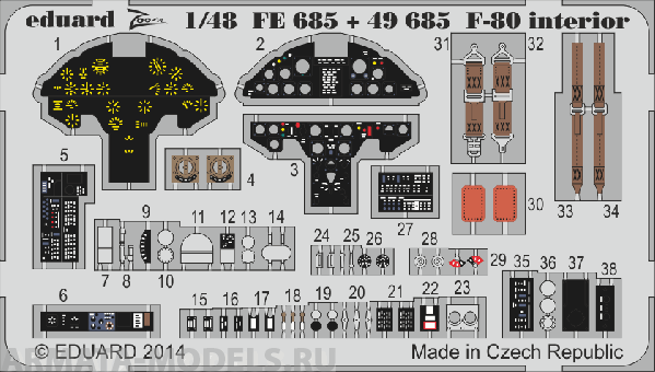 49685ED F-80 interior S.A.(for Hobby Boss kit) 1/48