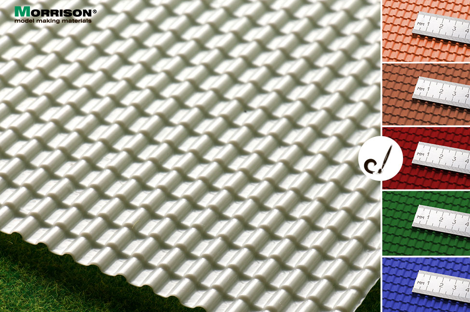 041mch035 Объёмная текстура металлочерепицы М1:35. (Лист А4- 19см.х28см.)