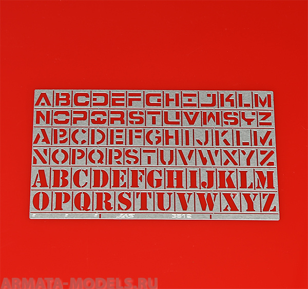 3812J Трафарет буквы, латинский алфавит, 78 символов