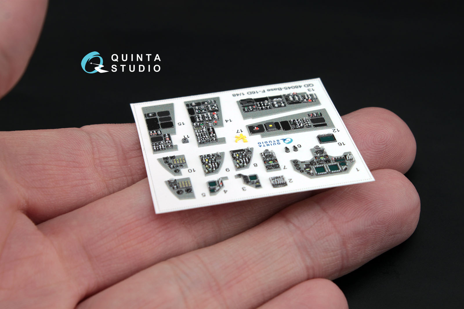 QD48045-Pro 1:48 3D Декаль интерьера  кабины F-16D (блоков 20/30/40) (осн.  элементы)(для модели Kinetic)