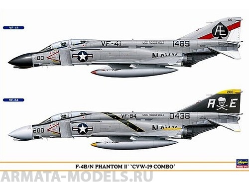 00942  Самолет F-4B/N Phantom II 2 модели в одной коробке Hasegawa