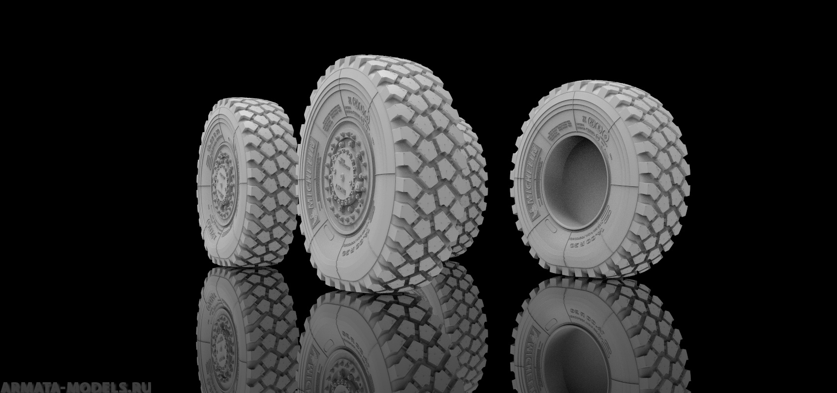 AM3623 Высокодетализированные колеса для Тайфун-ВДВ (4 шт.).