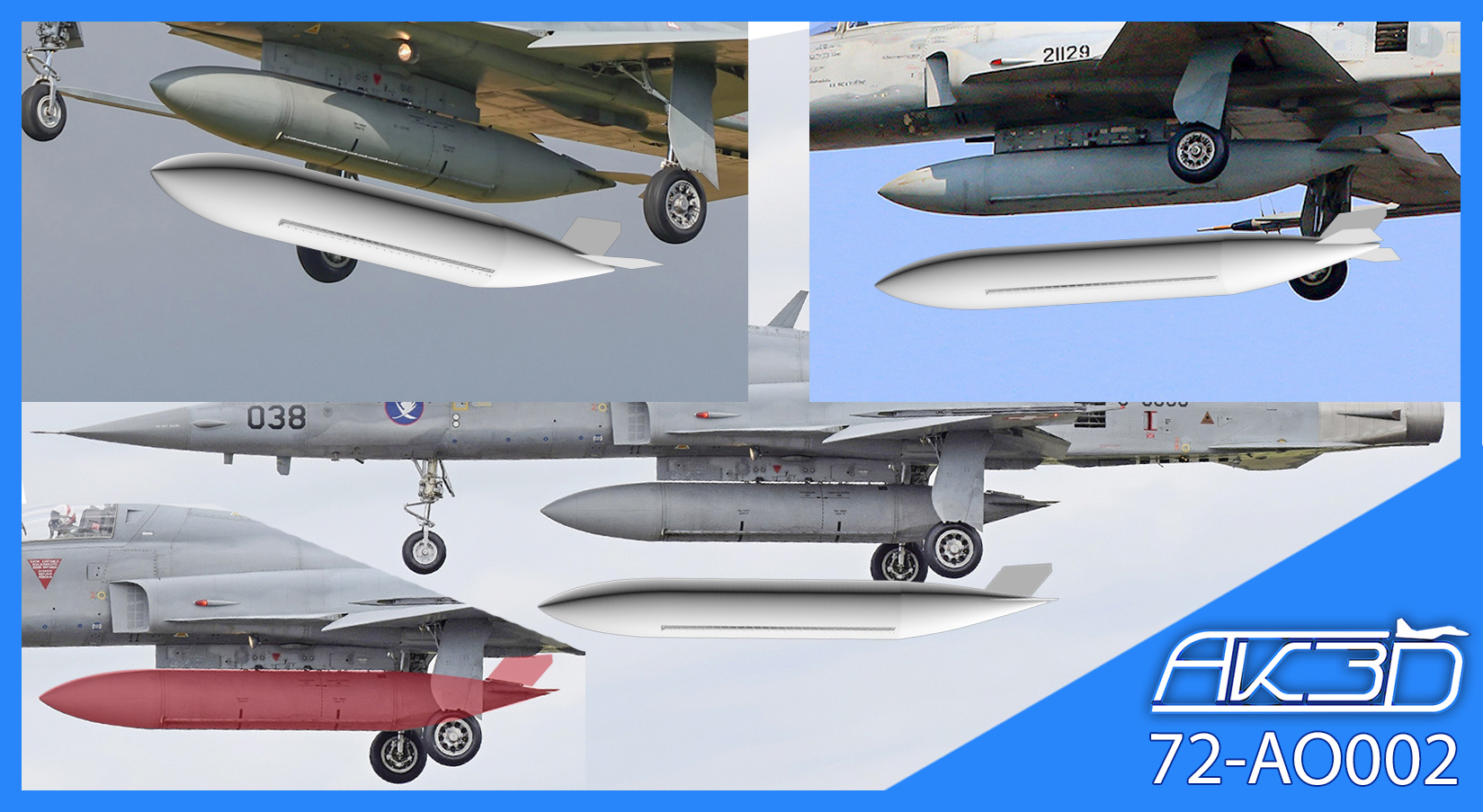 72-AO002 ПТБ (275 галлонов) для F-5E/N/F Tiger II; F-20 Tigershark. 1/72