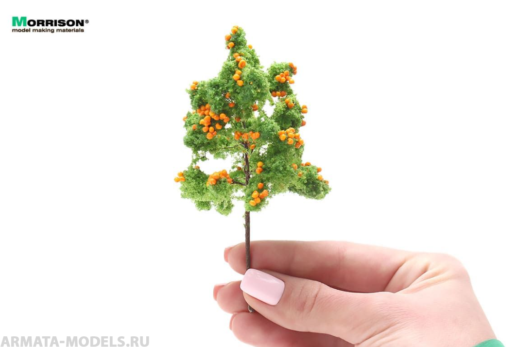 011dfr004 Фруктовое дерево д/макета (оранжевые плоды)