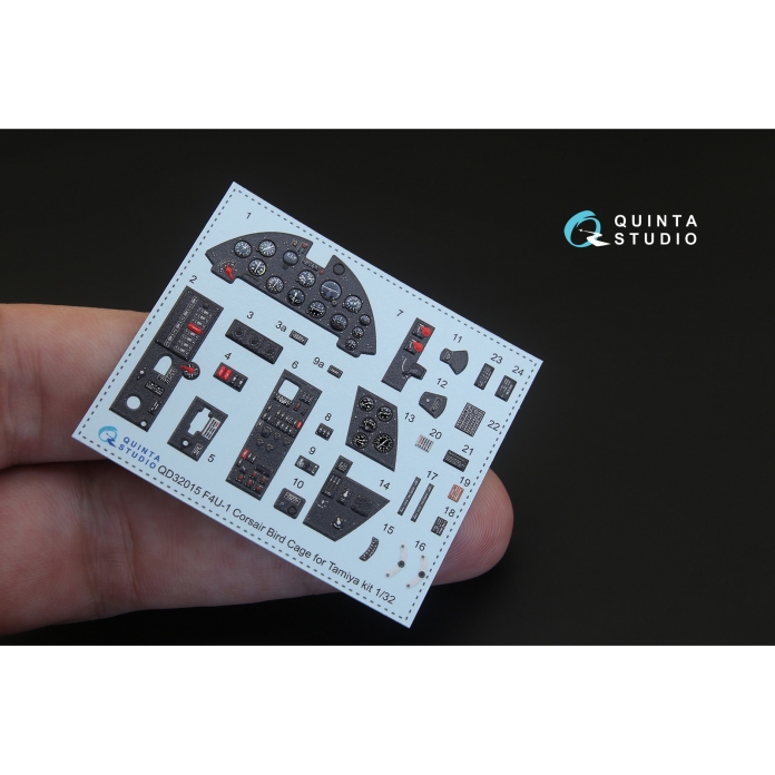 QD32015 3D Декаль интерьера кабины F4U-1 Corsair (Bird cage) (для модели Tamiya)