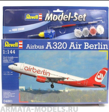 64861 Набор Самолет Пассажирский Airbus A320 AirBerlin Revell