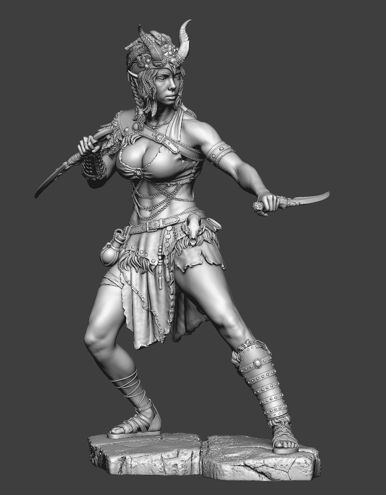 CHM-54328. Миры Фэнтези: Тёмная эльфийка. Материал - смола. Chronos Miniatures