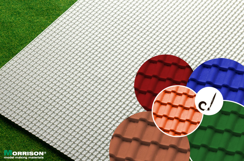 041mch072 Объёмная текстура металлочерепицы М 1:72. (Лист А4-19см.х28см.)