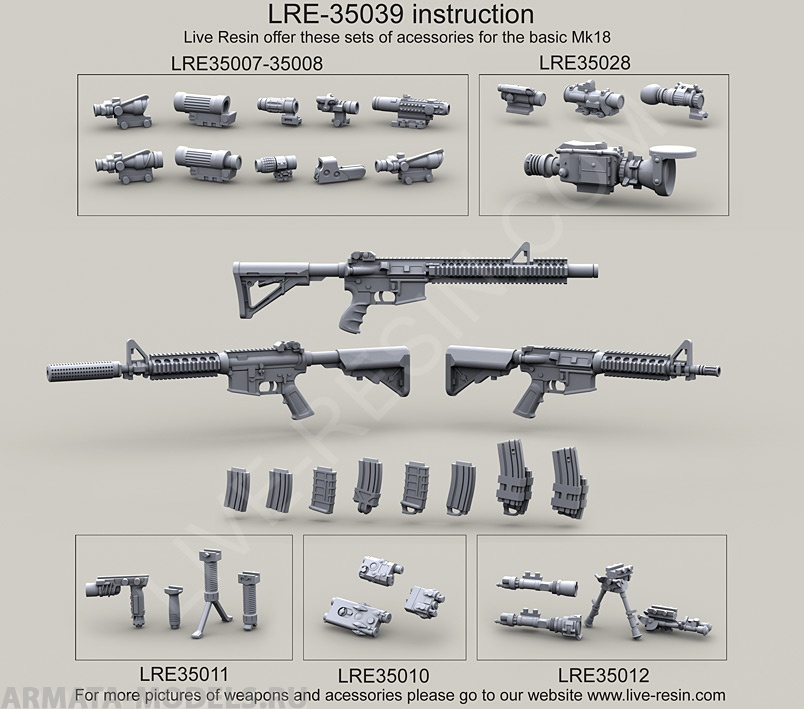 LRE35039 Винтовка Морских котиков США Mk.18 (CQBR),,Винтовка Морских котиков США Mk.18 (CQBR),,