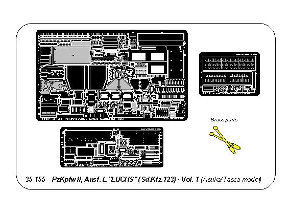 ABR-35 155  Дополнения для  PzKpfw II Ausf. L “Luchs” (Sd.Kfz 123) vol.1 –basic set для Tasca 1/35