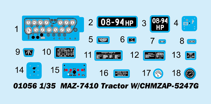 01056P MAZ-7410 Tractor W/CHMZAP-5247G Trumpeter