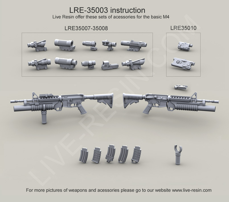 LRE35003 Карабин армии США M4 с подствольным гранатометом M203A1 40мм