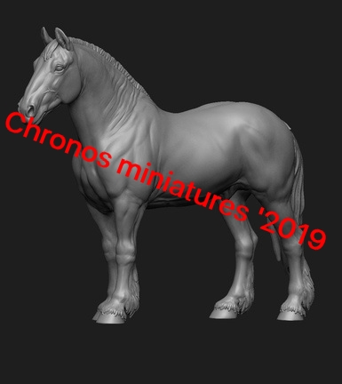 CHM-54183. Животные: Лошадь №12. 54 мм. Материал - смола. Chronos Miniatures