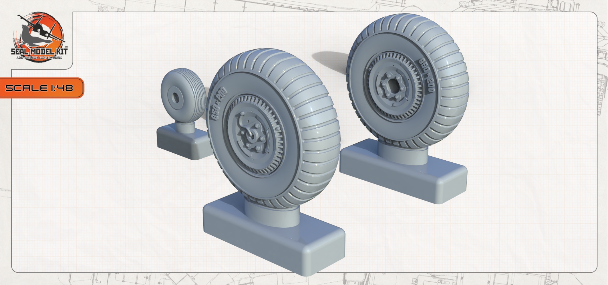 smk48042 Высокодетализированные колеса для Як-9/ЛаГГ-3