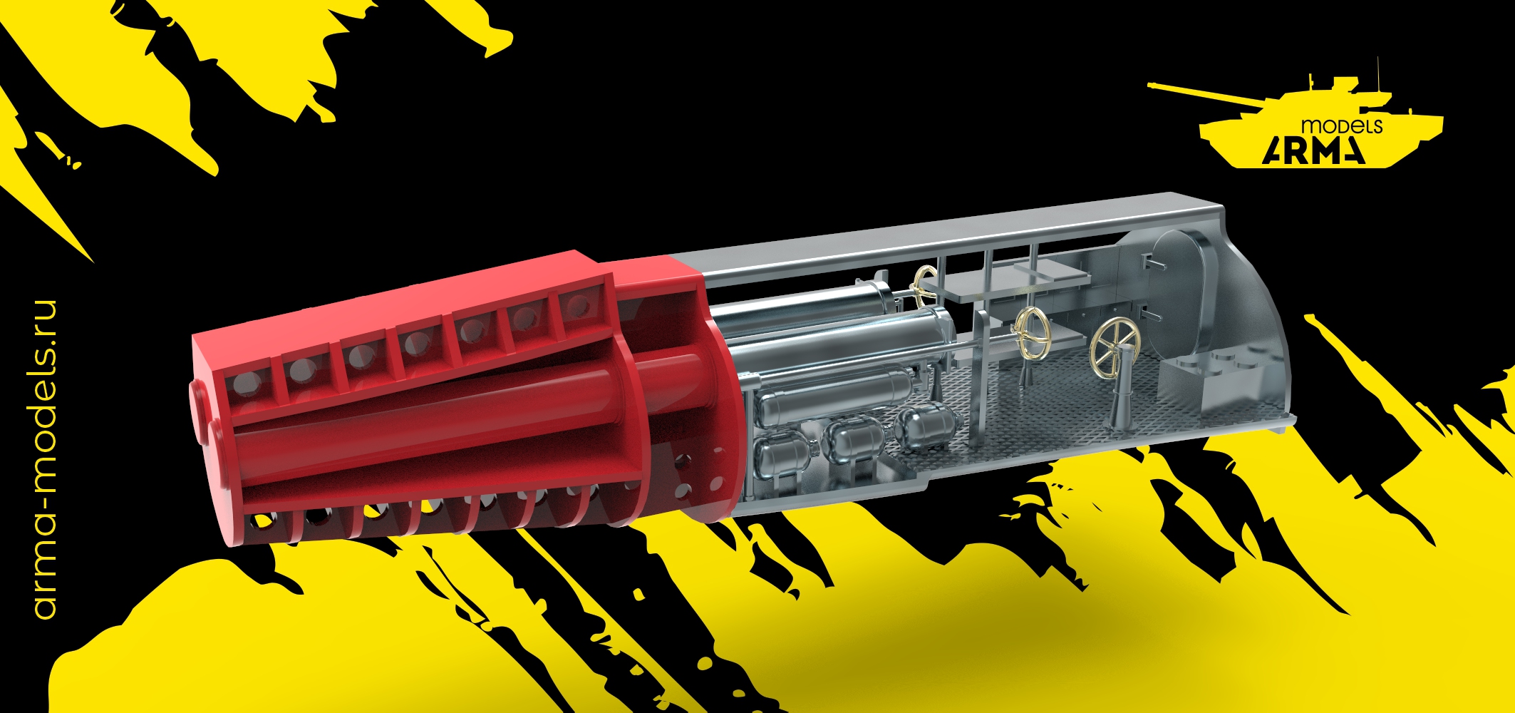 AM14433 Интерьер кормового торпедного отсека "Щуки", 1/144