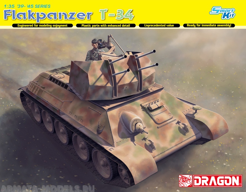 6599Д ЗЕНИТНЫЙ ТАНК  FLAKPANZER T-34(r) Dragon