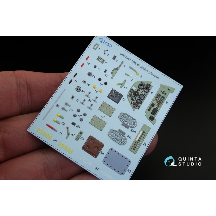 QD32047 3D Декаль интерьера кабины Bf 109E-1 (для модели Eduard)